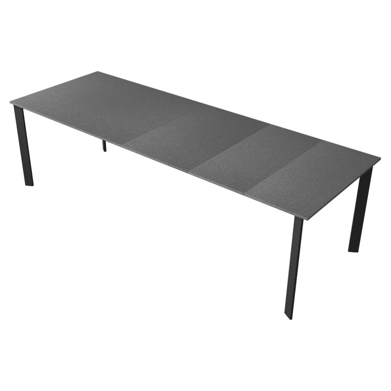 Aeralyn Extendable Metal Base Dining Table, Grey