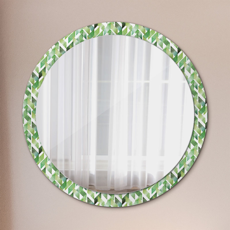 Huldar Glass Flat Wall Mirror, Green/White