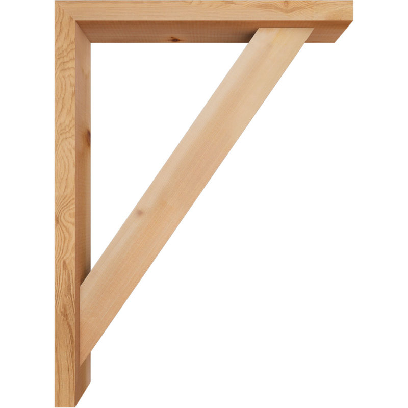 3 1/2"W x 22"D x 30"H Traditional Block Smooth Bracket w/ Offset Brace, Western Red Cedar, 30 x 22