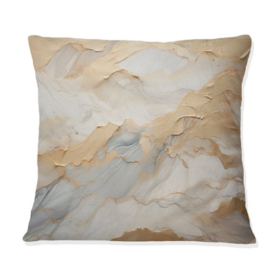 Coussin décoratif beige et doré Glacier Stone Art III - Abstract Shapes