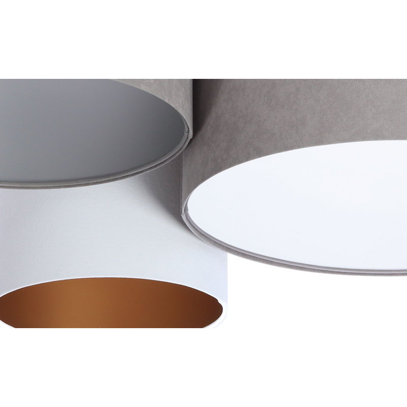 Corinne Flush Mount, Grey/White/Silver