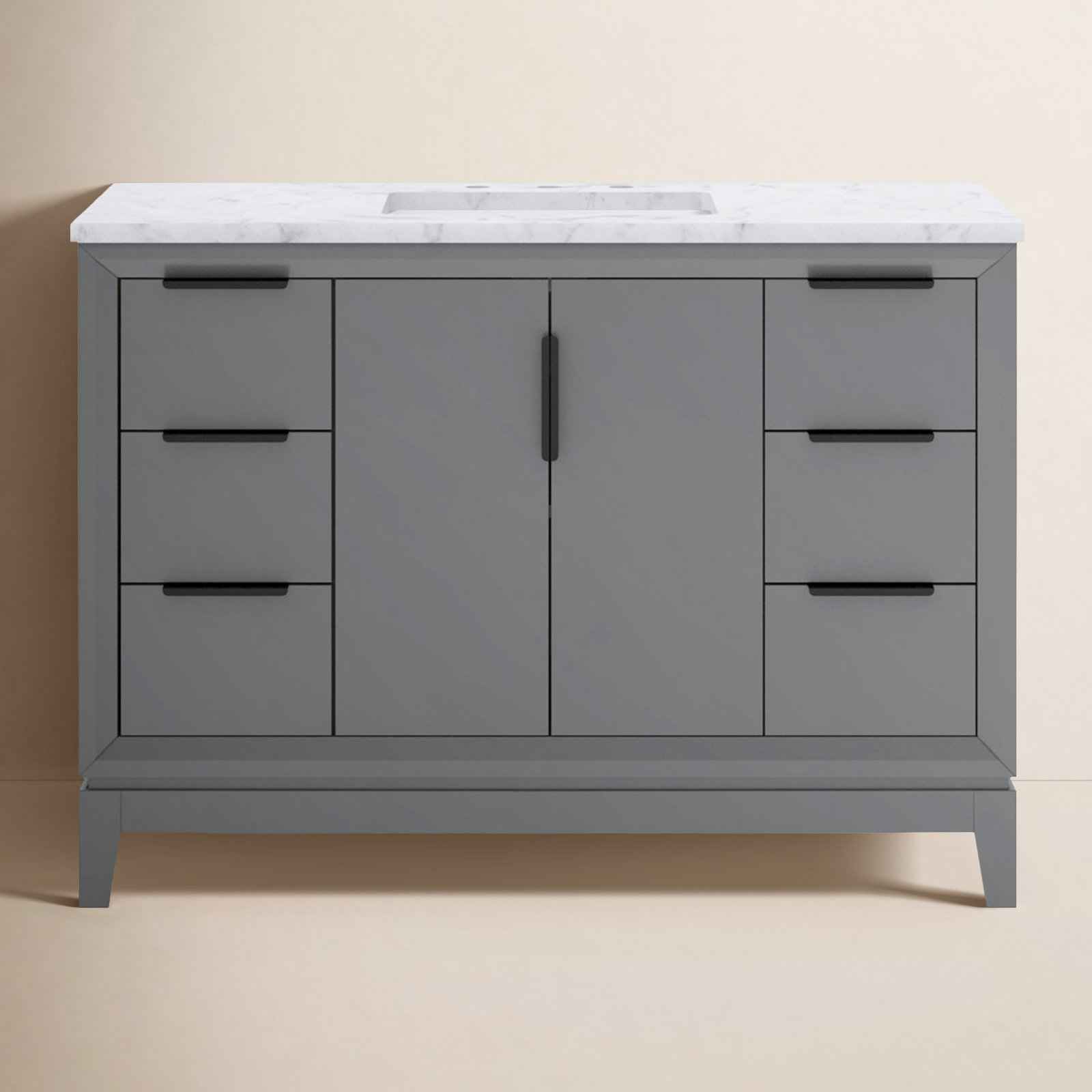 48" Eucalyptus Single Bathroom Vanity, Cashmere Gray, Matte Black