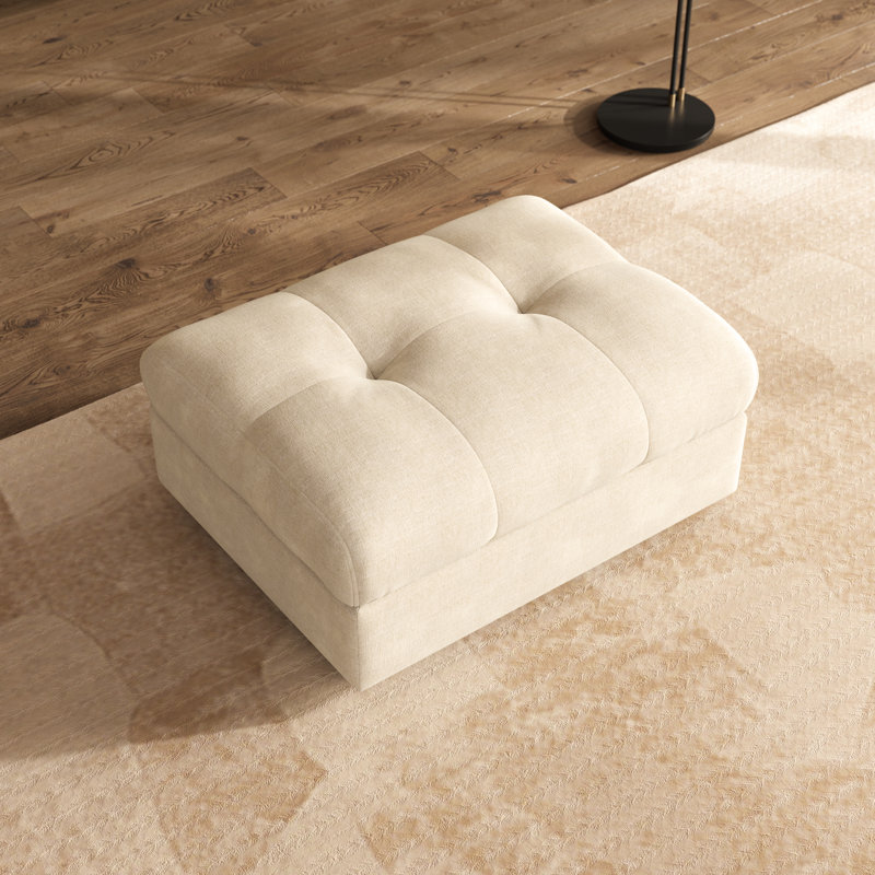 29" Ottoman With Storage, Beige