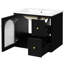 Meuble-lavabo de 24 po pour les petites salles de bain, installation murale, lavabo en céramique, tiroirs organisés, assemblage simple, look, armoire à déversement avec rangement pour porte vitrée, 2 profondeurs rapides-1631697413