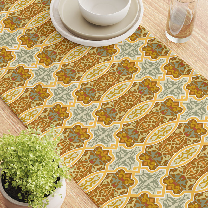 Thresa Fabric Textile Products, Inc. Table Runner, 100% Cotton, Floral 111, 16" x 90"