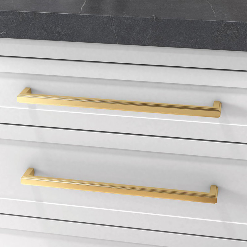 18" Polished Brass Traditional Appliance Pull with Mounting Hardware