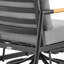 Chaise longue d'extérieur pivotante en aluminium noir avec coussins gris