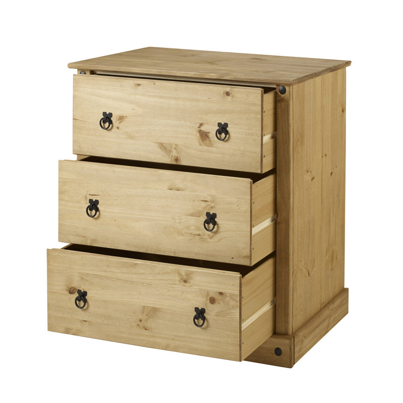 Bridewell Solid Wood 83 cm W Chest of 3 Drawers