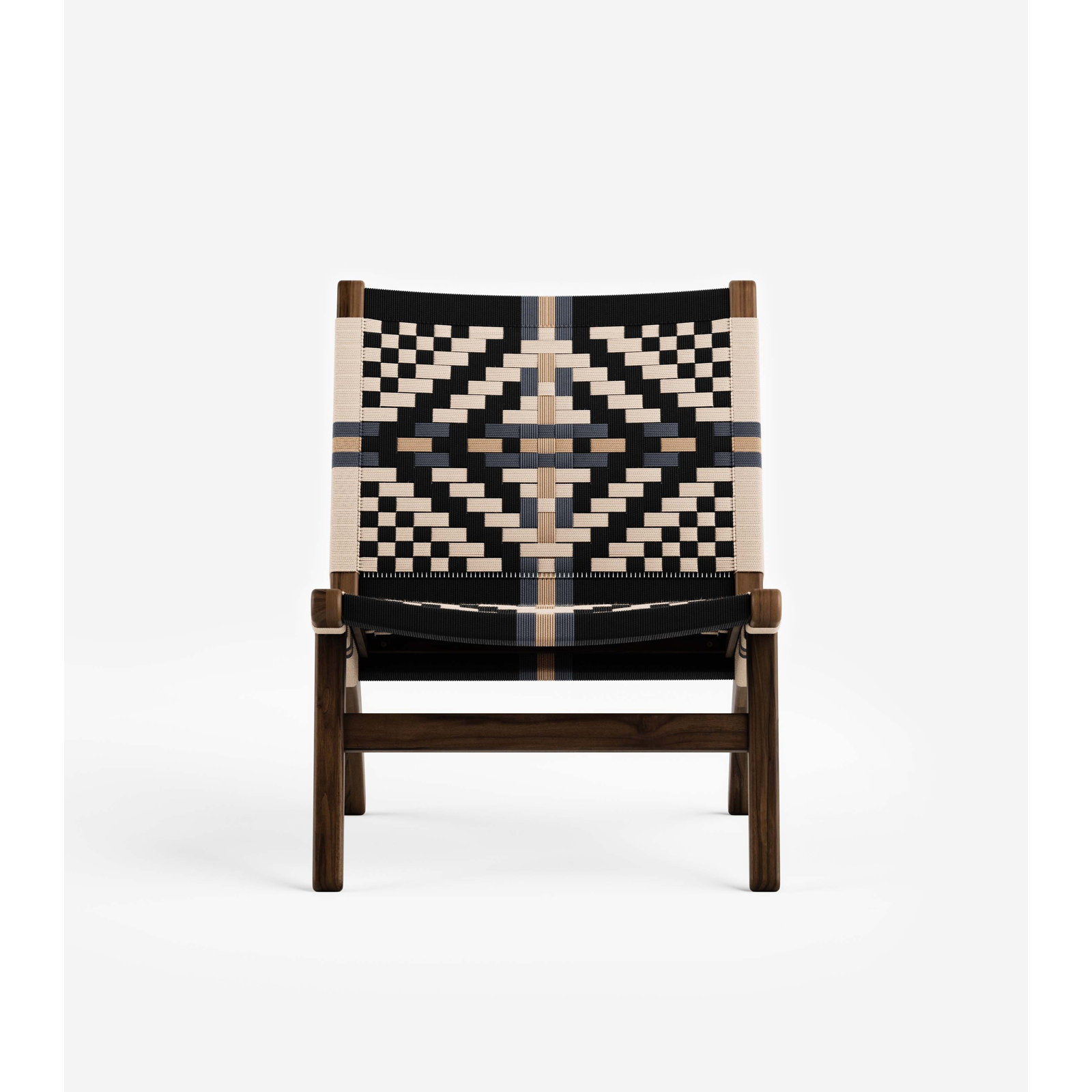 Masaya Upholstered Accent Chair, Colonial Pattern, Coffee