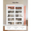 Sliding Closet Door 48"(Double 25") x 80" 5-Lite Frosted Glass Bypass Door-1118529415