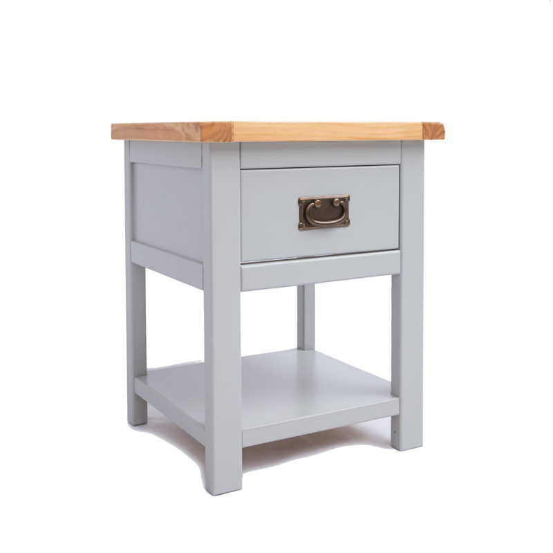Vann 45 cm W Bedside Table, Grey