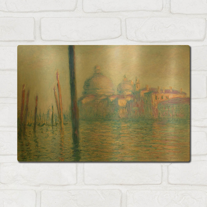 «Le Grand Canal» par Claude Monet, art mural en métal doré, 16 po x 12 po, 16 po x 12 po