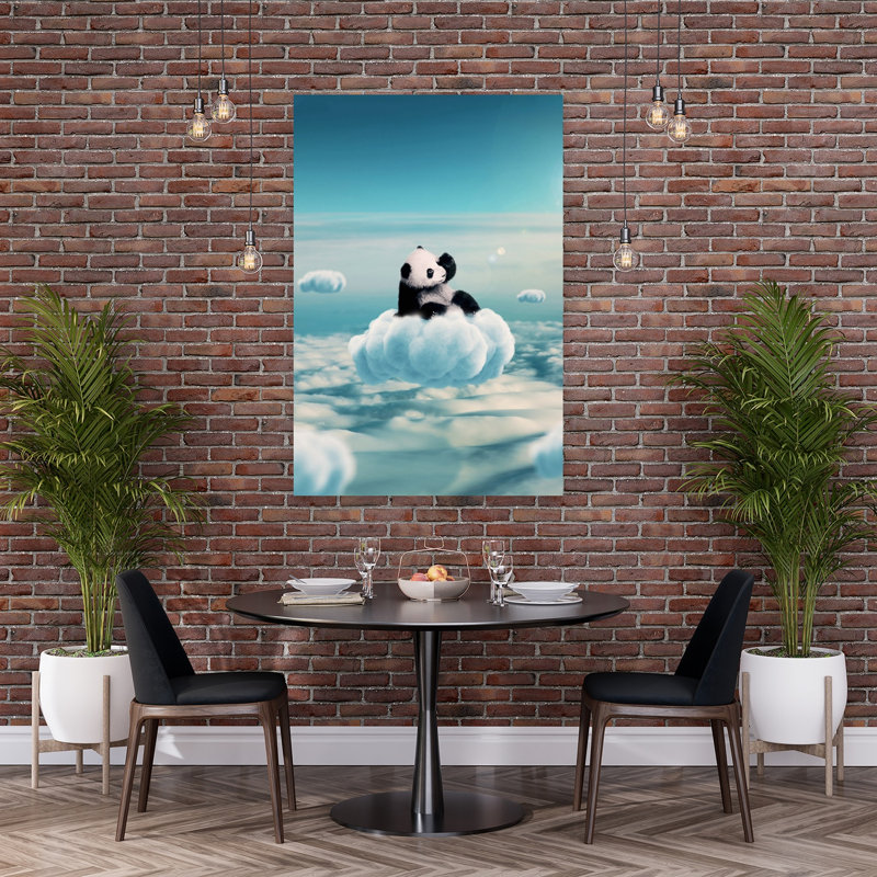 Baby Panda Cloud Dream Abstract Contemporary Wall Art Print 1 Piece Wrapped Canvas Wall Art, 152.4cm H x 101.6cm W
