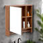 Armoire de toilette murale à miroir avec porte-serviettes, rangement dissimulé et ouvert-1530507817