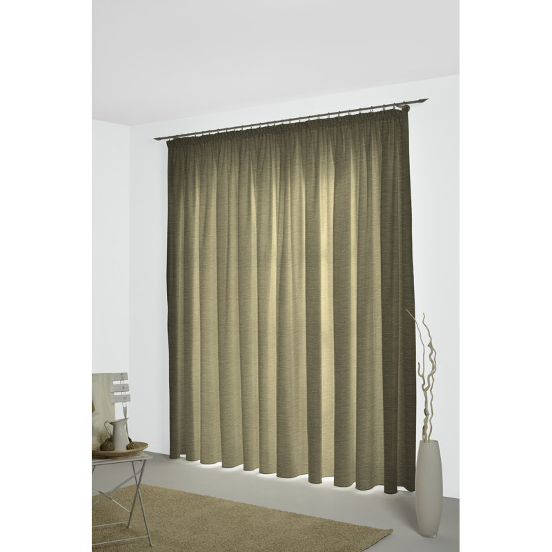 Breedlove Room Darkening Curtain Single Panel, 145cm H x 132cm W, Brown