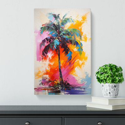 Palm Tree Action No.2 - Wrapped Canvas