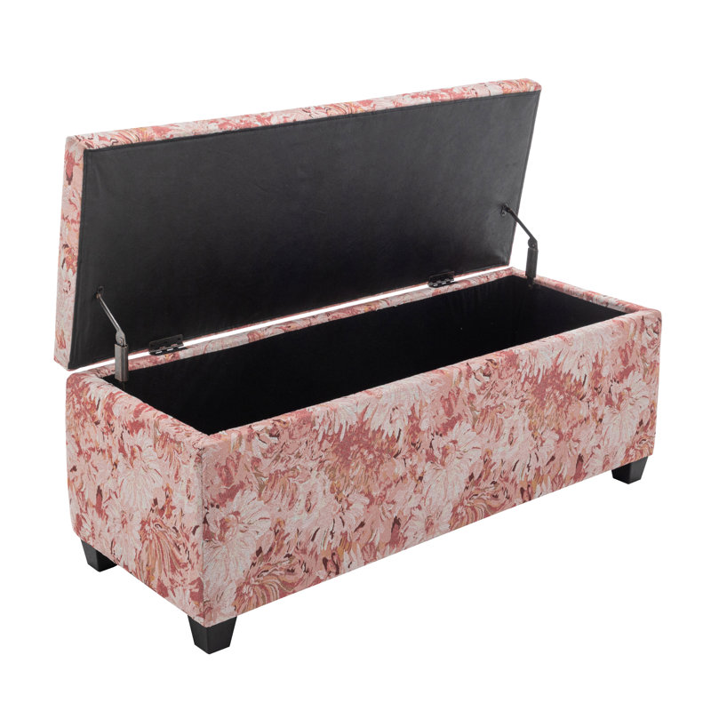 Banc de rangement en tissu à motif floral Ralphi