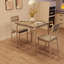 Dining Table for 2, Small Table and Chairs Set of 2, Square Dinette Set for 2, 3 Piece Kitchen & Dining Room Sets for Small Space, Apartment (Grey/White, Table with 2 Upholstered Chairs)