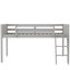 Lit mezzanine double en bois gris avec, construction, sans sommier, facile à installer et bas, sommier tapissier, assemblage simple-979841459-979841462