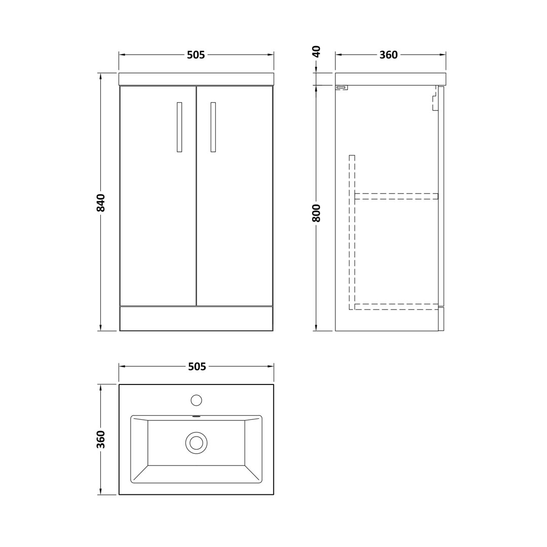 Arno Frees-Standing Single Vanity Unit