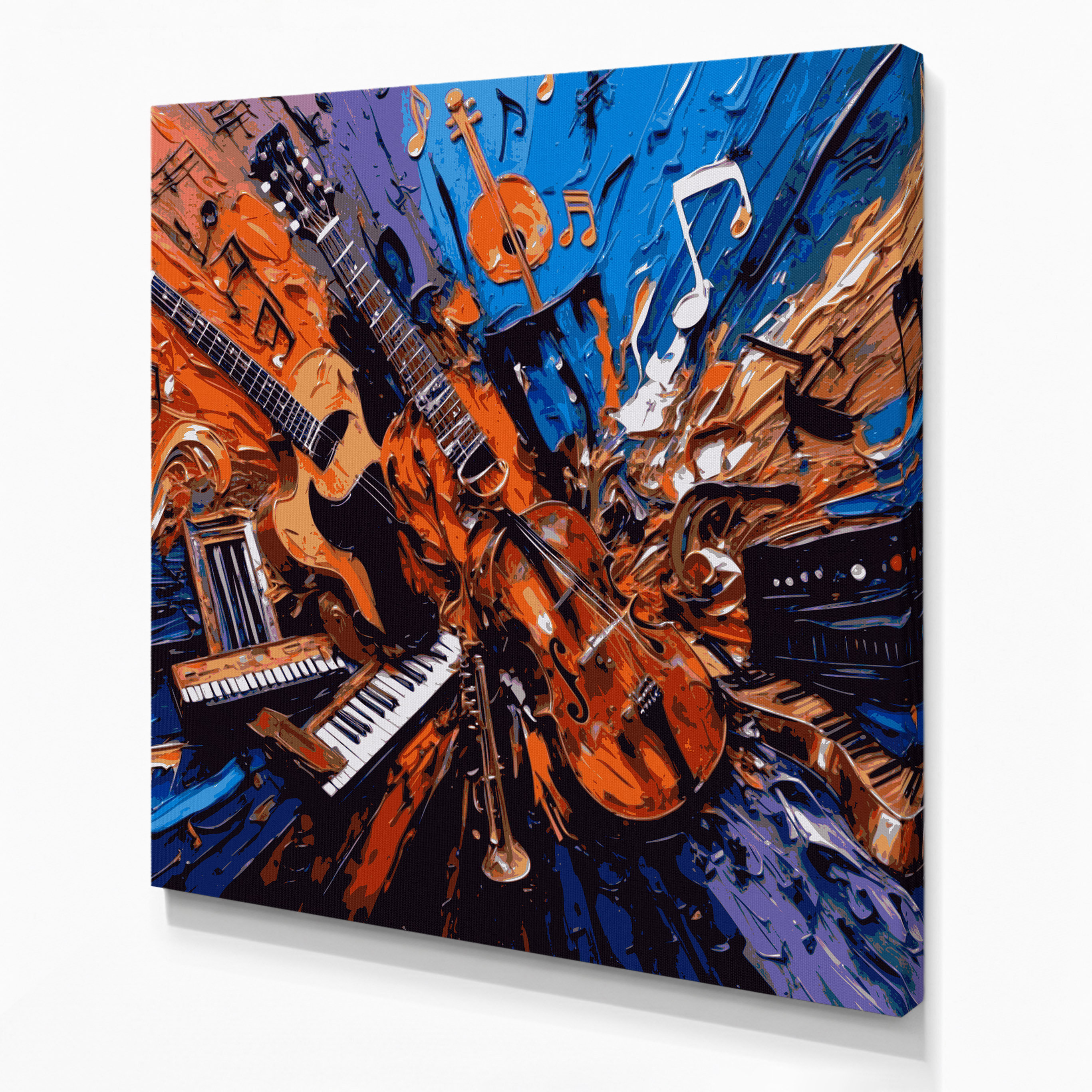 Ophelia & Co. Music Music Genres Collage Purple Canvas Wall Art | Wayfair