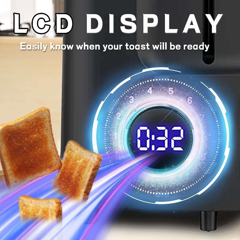 Smart Bread Toasters with LCD Digital Countdown Timer