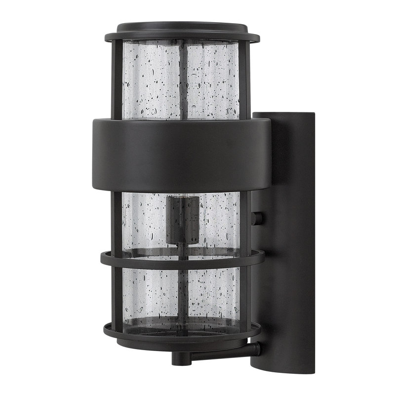 Saturn LED Outdoor Flush Mount, 12" H x 6" W x 7.5" D, Satin Black, 60W Medium