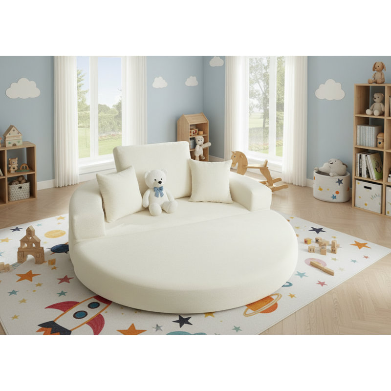 Canapé convertible en velours de 71 po avec 2 coussins Boneless, Beige