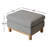 Linen Blend Goose Feather Down Upholstered Ottoman With Wood Leg-851004600