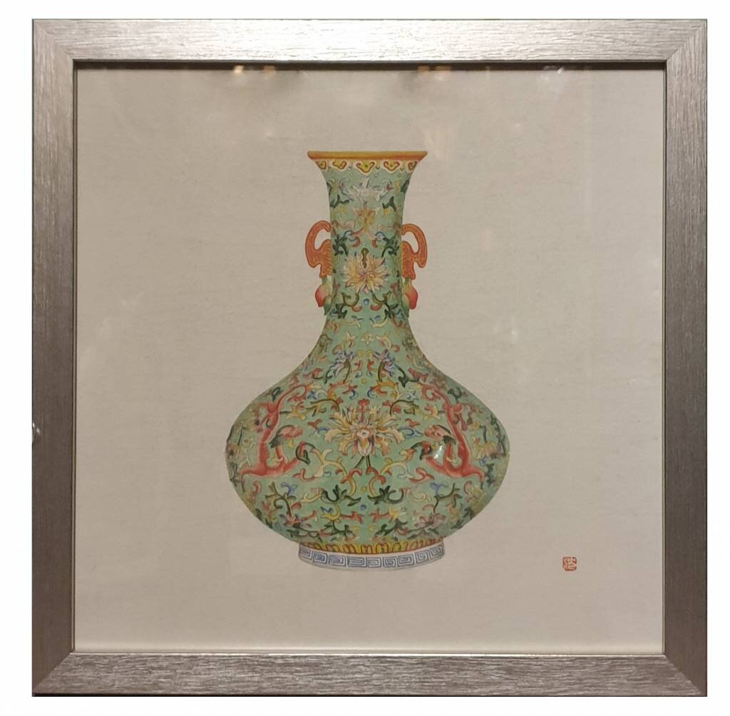 Gerahmter Kunstdruck Chinese Porcelain Vase