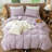 MooMee Gingham Duvet Cover Set 100% Washed Cotton Linen Like Lightweight-117586343-126592303
