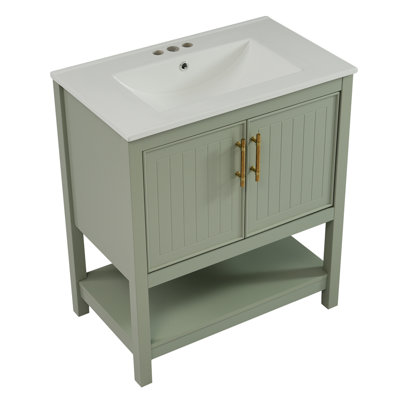 30'' Single Bathroom Vanity with Ceramic Sink Top