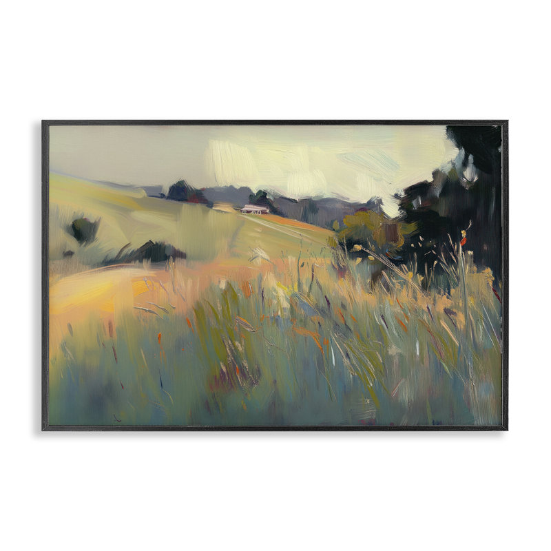 Estampe numérique moderne et tranquille encadrée, design par Elara Yasna, H 16 po x l 24 po, Giclée encadrée noir minuit