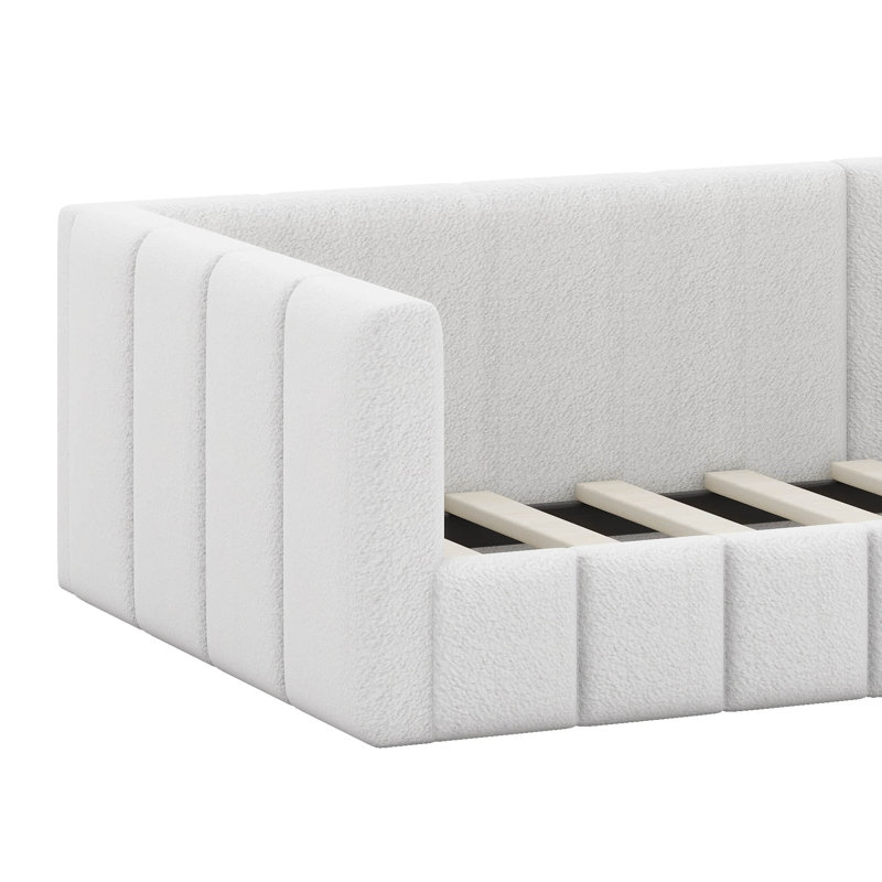 Lit de jour rembourré en laine Woolen, Lit simple