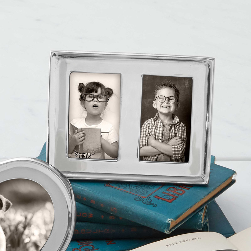 Silver Metal Beveled Picture Frame