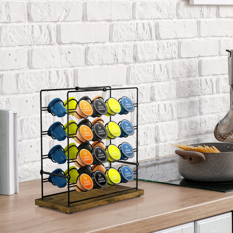 K-Cup Storage Rack (32 - Capacity, Burnt - color + Black)