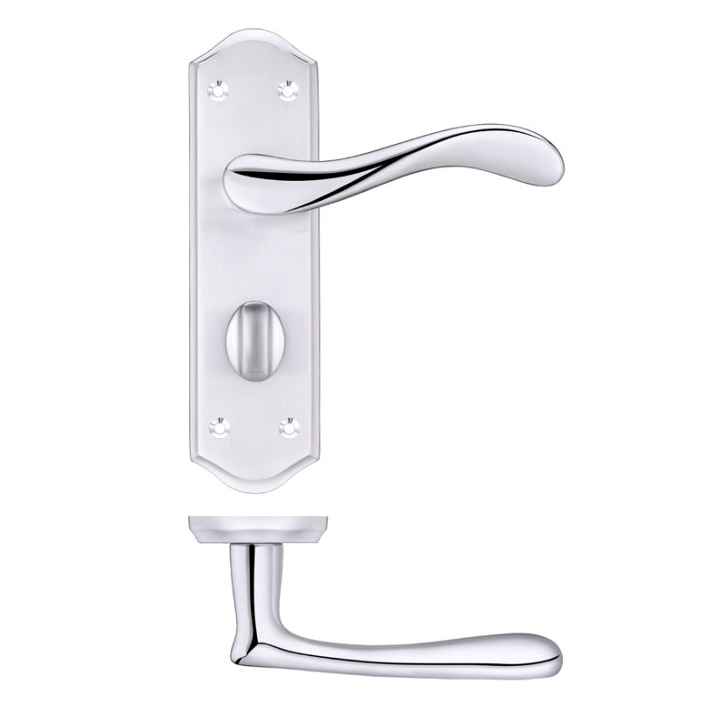 Behren Bathroom Door Handle, Polished Chrome