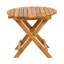 Table d'appoint pliable et réglable en bois d'acacia avec finition en teck pour plus de commodité et d'économie d'espace.