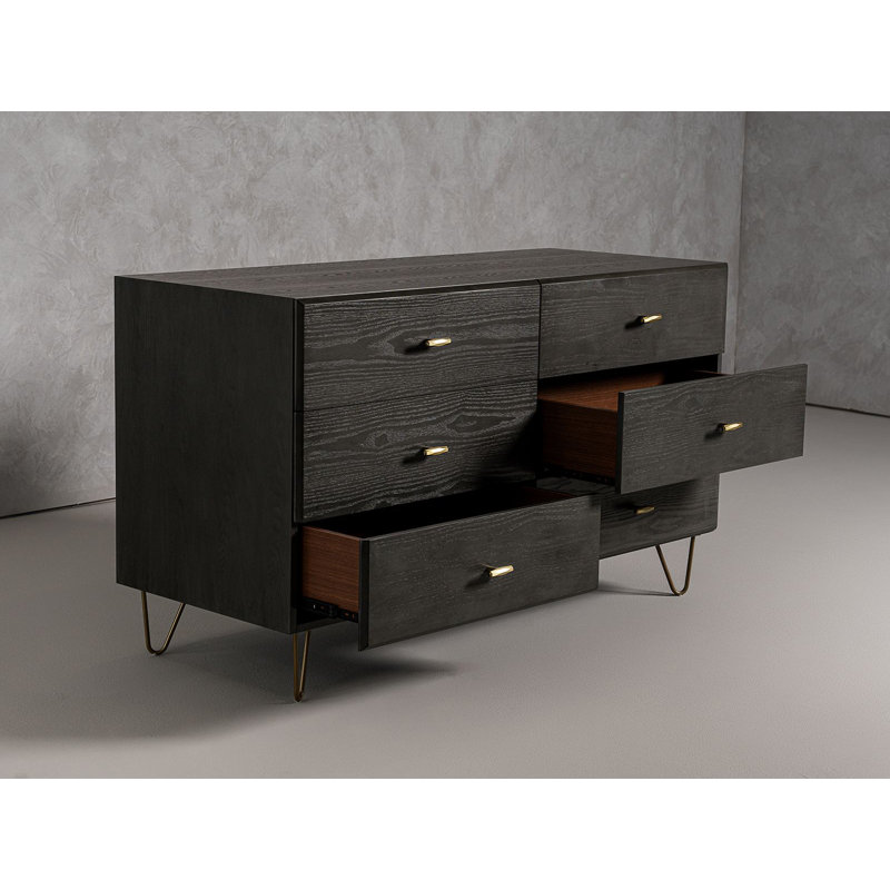Schock 51'' W 6 - Drawer Dresser, Gray Wash