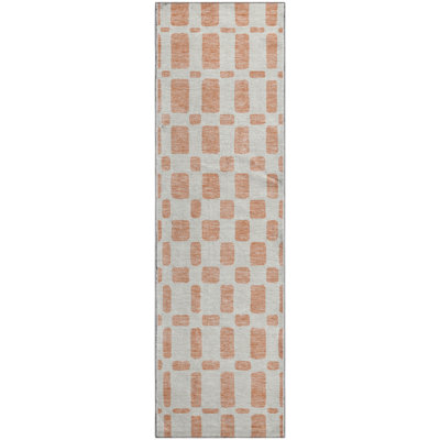 Premium Machine Washable Prisco Peach Rug