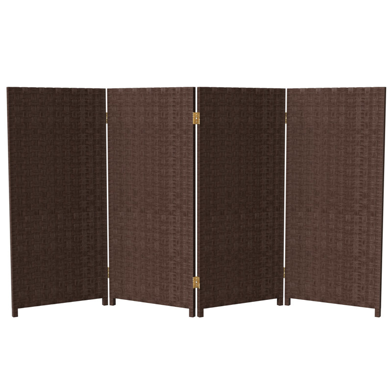 3 Ft. Tall Woven Fiber Room Divider, 4, Dark Mocha
