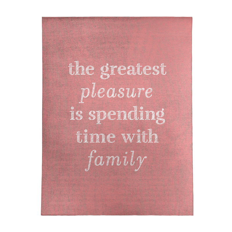 Tapis en chenille en polyester avec citation «Love & Family» Quotes, Rectangle 5 pi x 7 pi