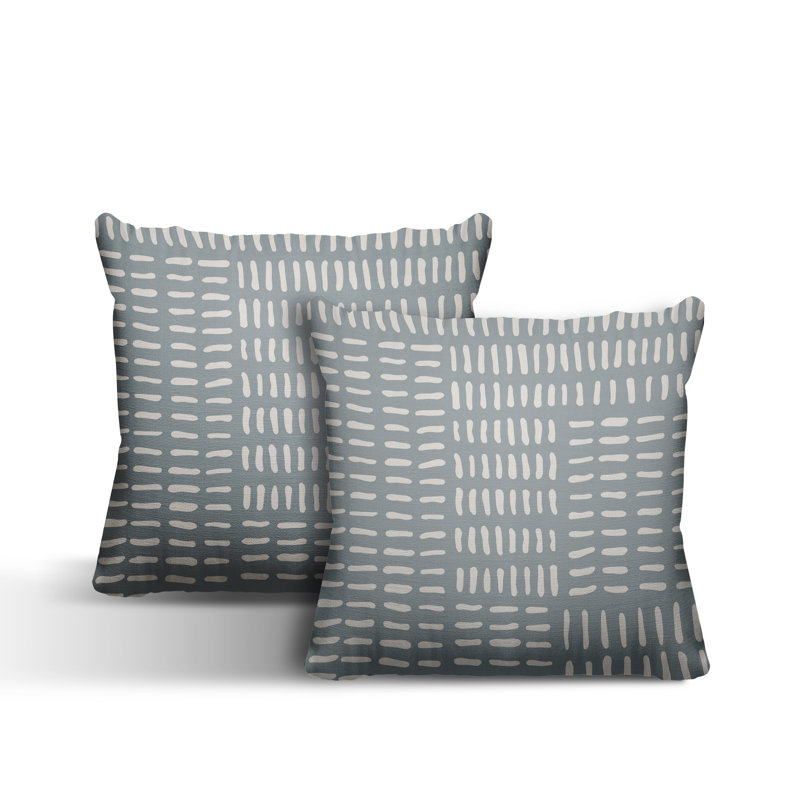 Outdoor Reversible Throw Pillow, 19W" x 19H", Gray