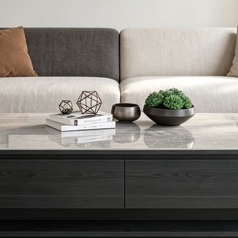 Rangement pratique pour table basse Clean Style, 16.92" H x 55.11" W x 31.49" D, Grey