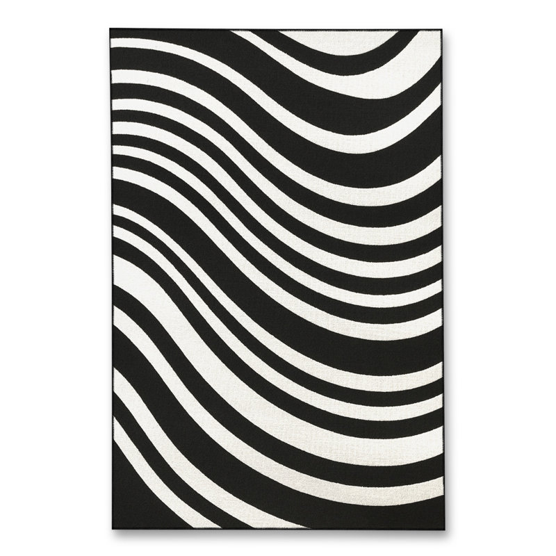 Tapis noir Mosso, 2'7" x 11'6"