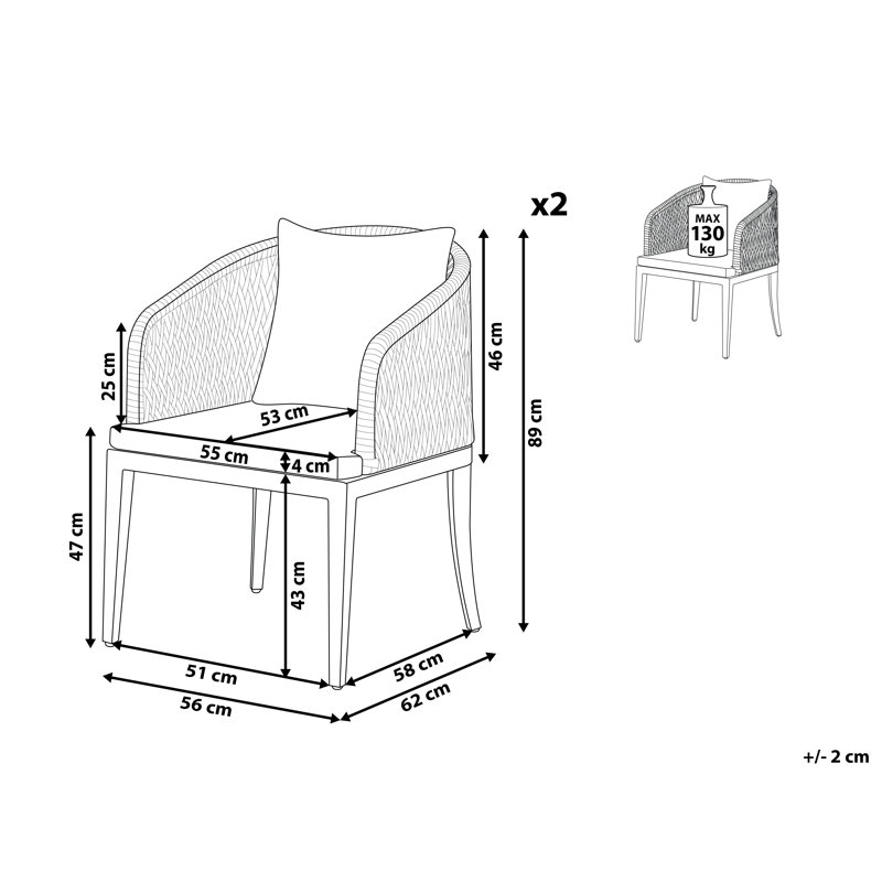 Harlem Outdoor Patio Dining Armchair with Cushion