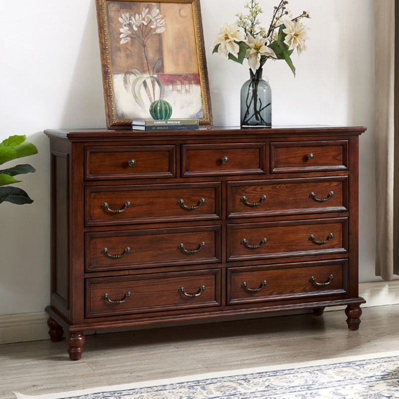 modern mahogany dresser Anniston Contemporary Mahogany Wood Large Bedroom Dresser w 10 Drawers