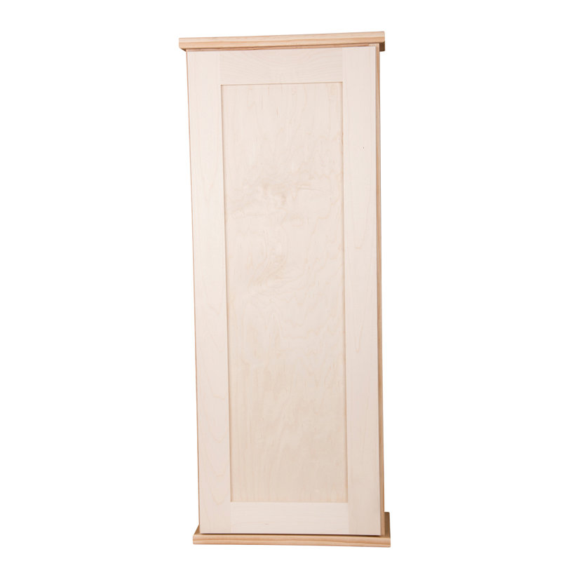 Solid Wood Wall Mounted Bathroom Cabinet, 15.5" W x 31.5" H x 6.25" D, Brown