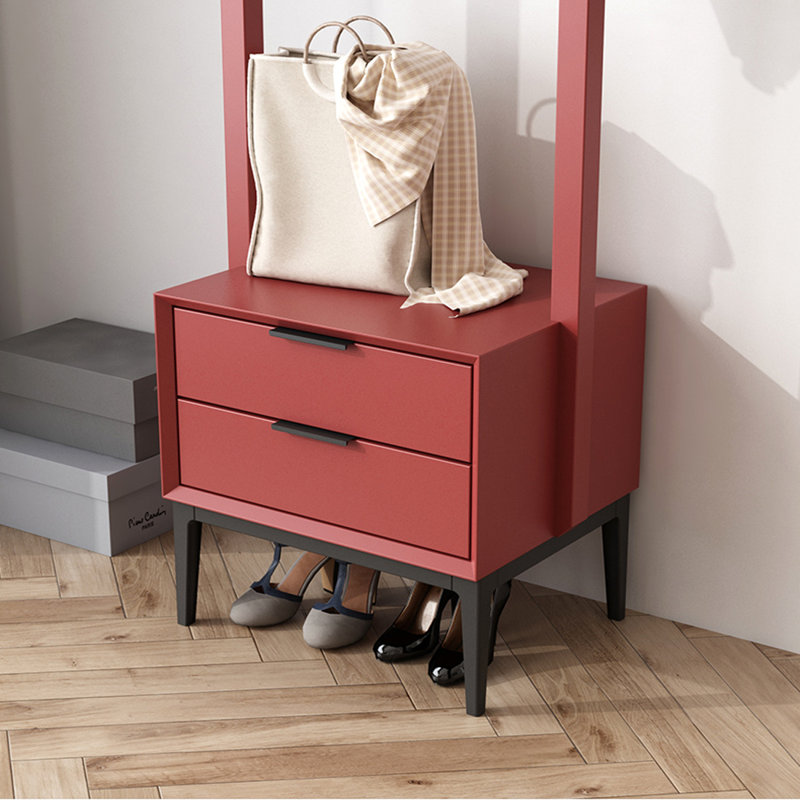 Coat Rack Storage Cabinet Shoe - changing Top, Dull Red