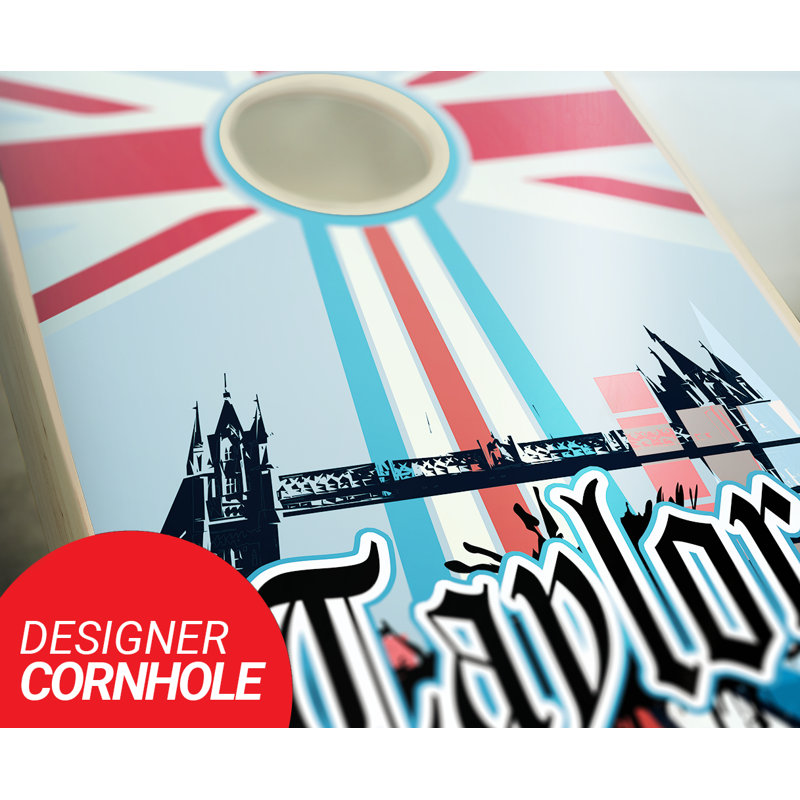 Ensemble 10 pièces cornhole anglais avec sacs, Oui, Rouge / royal